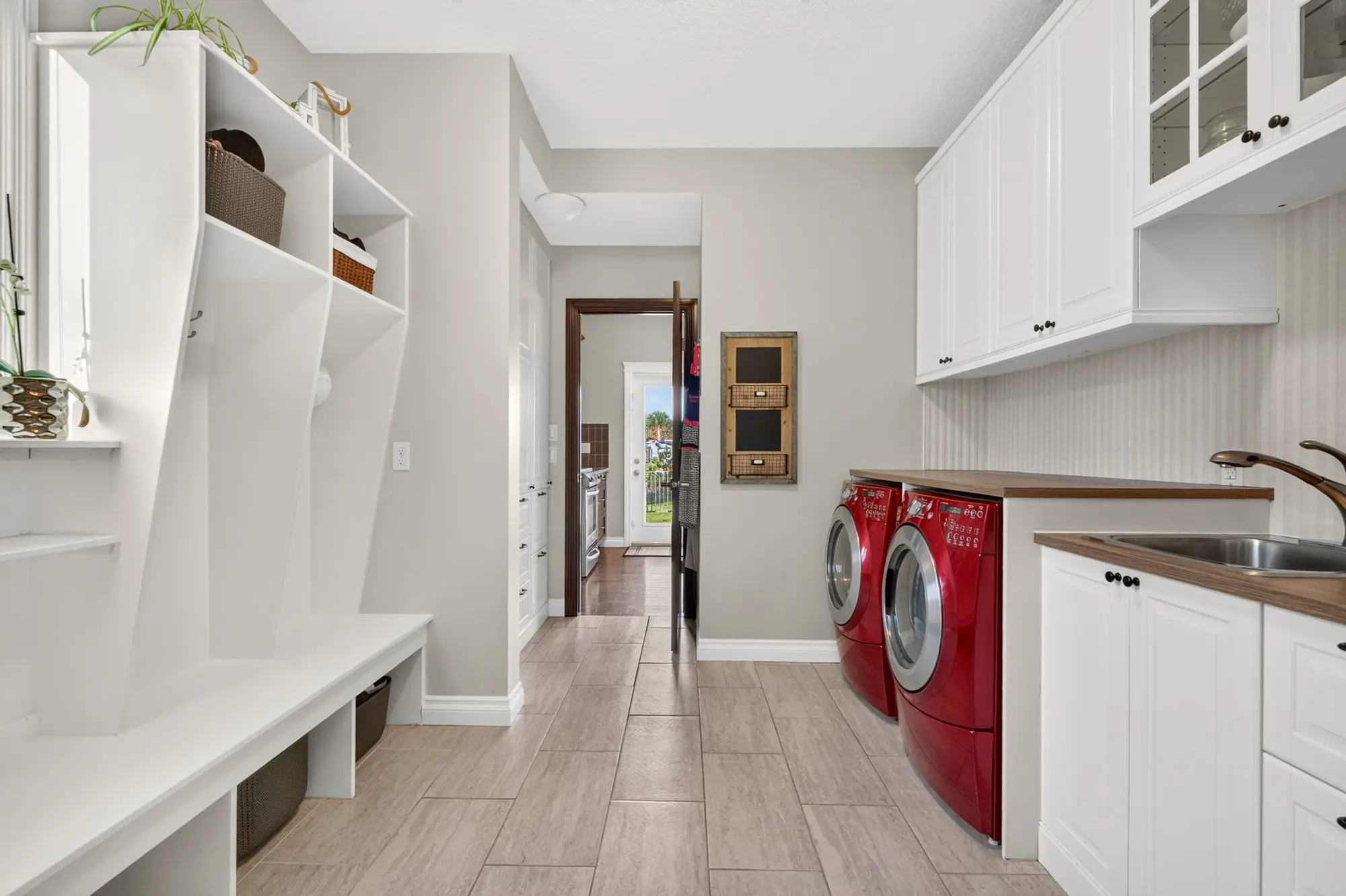 Mudroom lockers and laundry