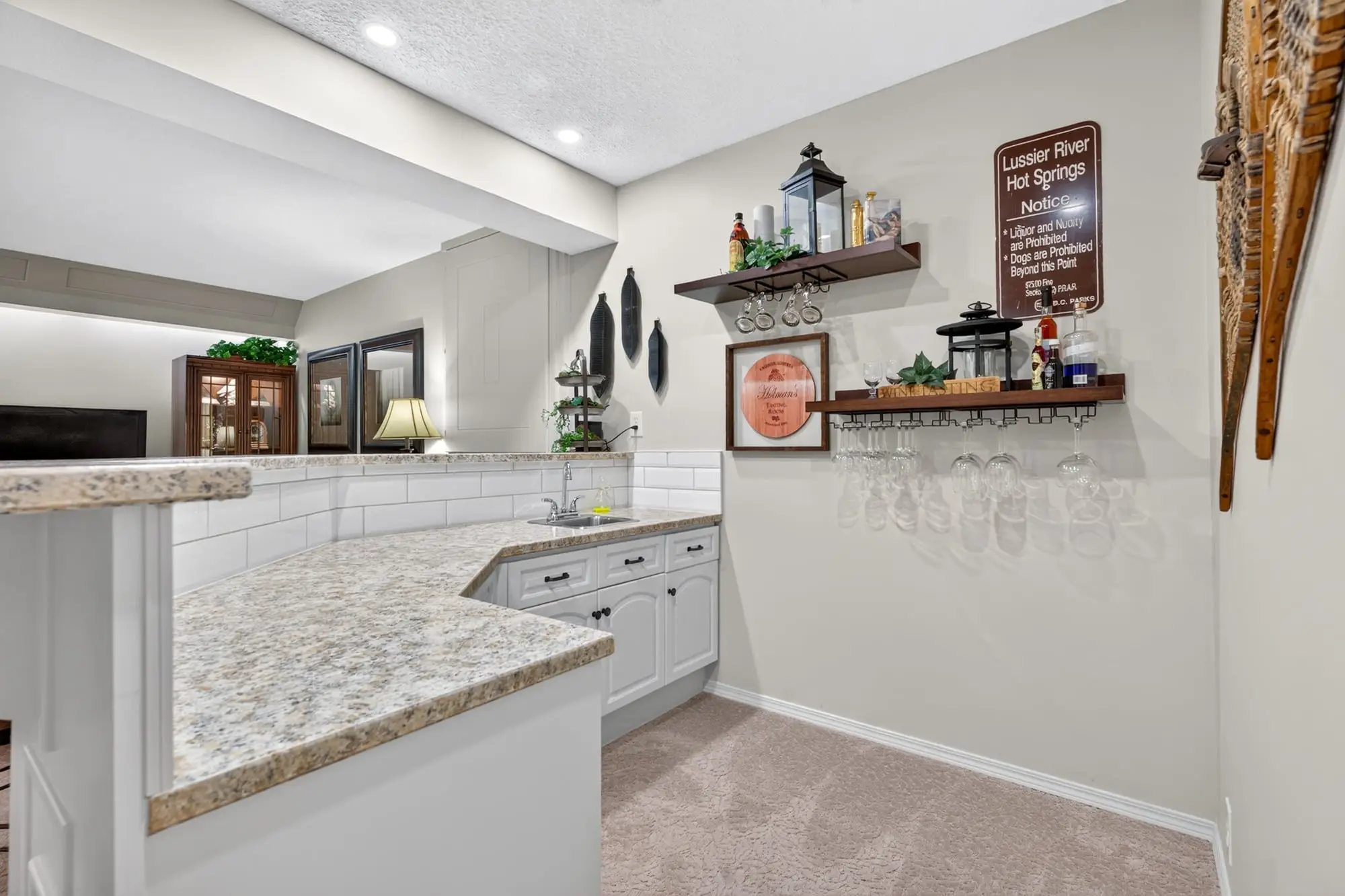Bar counter and shelving