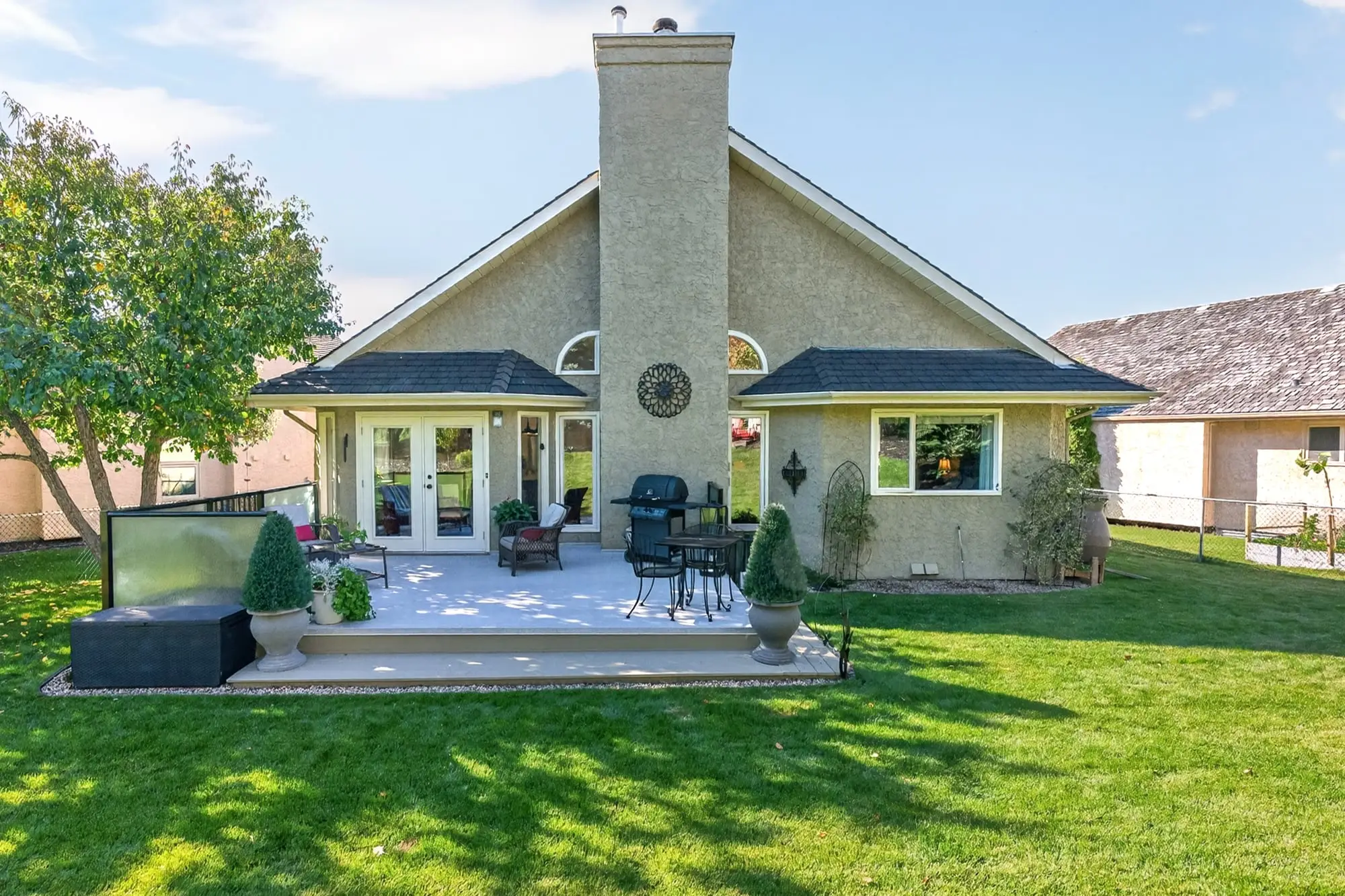 Rear elevation and backyard
