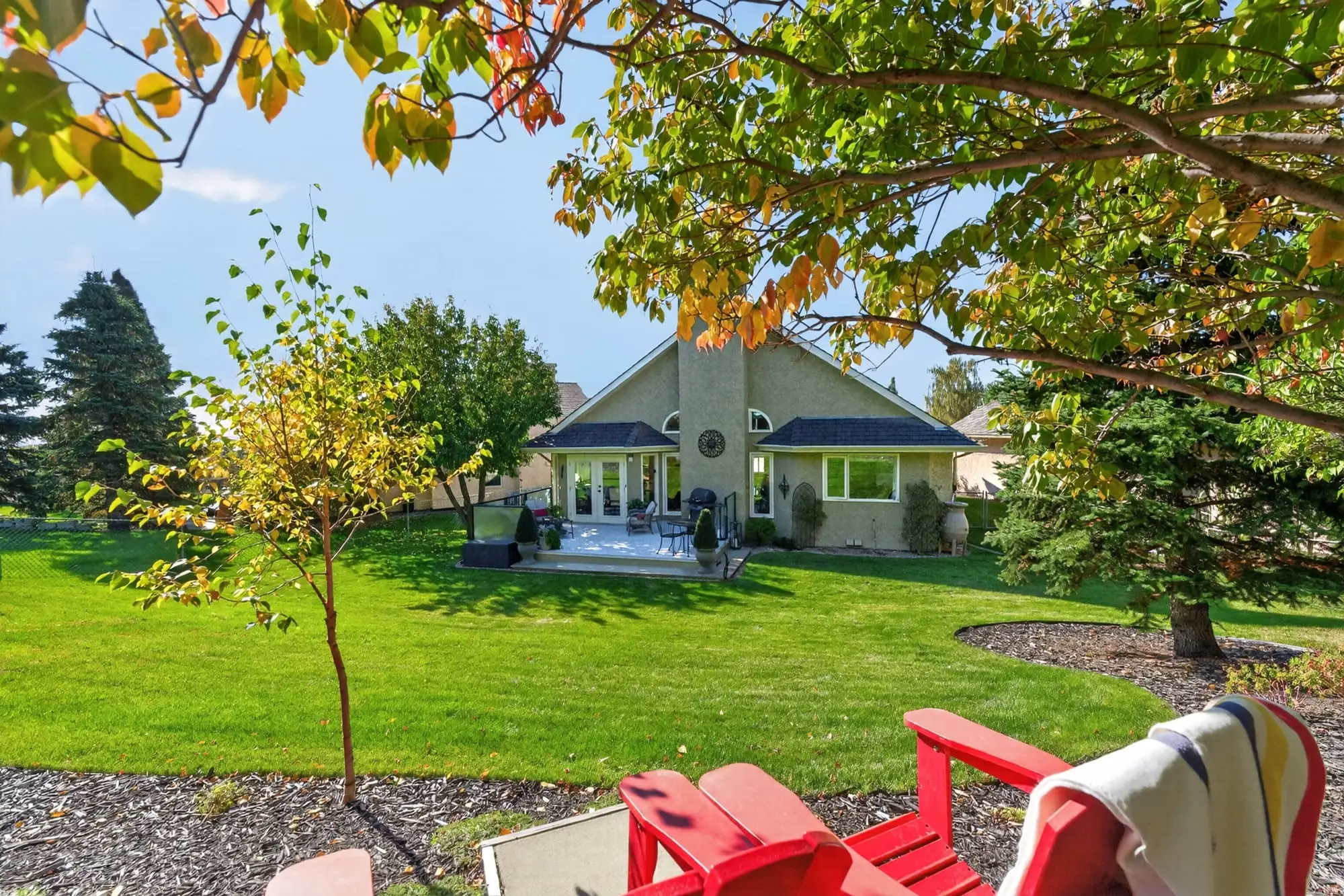 Backyard backing onto the park