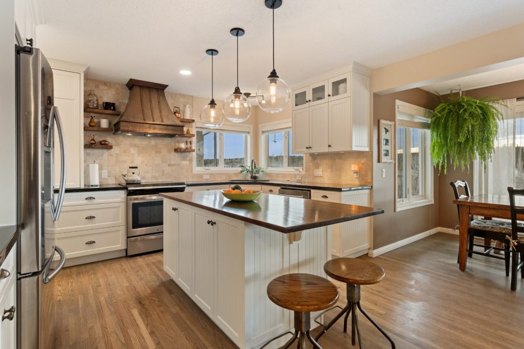 Warm rustic kitchen real estate photography